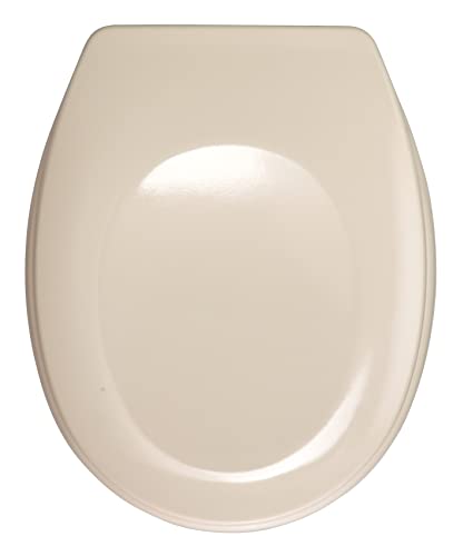 WENKO Tapa de WC Bergamo beige - antibacteriano, sujeciÃ³n de acero inox, Duroplast, 35 x 44.4 cm, Beige