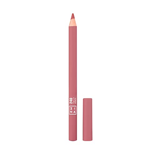 3INA MAKEUP - The Lip Pencil 240 - Rosa nude - Perfilador de Labios Rosa nude con Aceite de Jojoba para Hidratar y Nutrir - Delineador de Labios con Efecto Voluminizador - Vegan - Cruelty Free