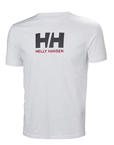 Helly Hansen T-Shirt Camiseta de Manga Corta Hecha de algodÃ³n, con Logo HH en el Pecho, Hombre, Blanco, XL