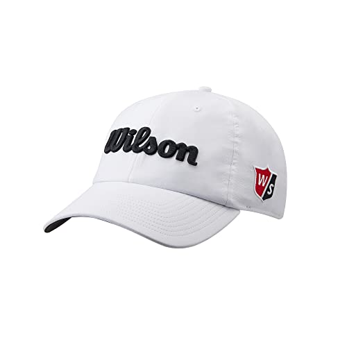 Wilson Hombre Gorra de golf, PRO TOUR, PoliÃ©ster, Blanco/Negro, Talla Ãºnica, WGH7000051