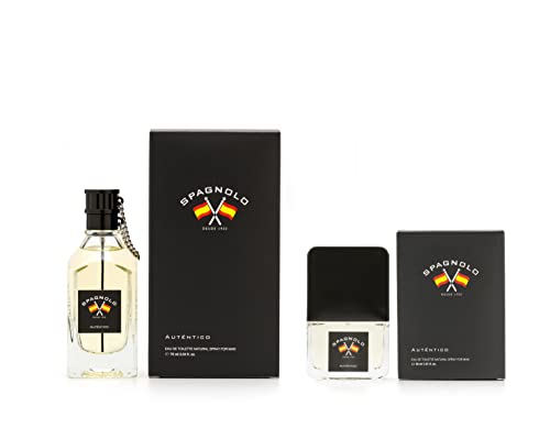 SPAGNOLO - Auténtico 75 ml + 30 ml, Perfume para Hombre, Pack 2 Unidades, Eau de Toilette Masculina, Aroma Fresco y de Larga Duración, Clásica y Natural