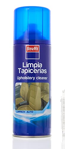 Krafft Limpia TapicerÃ­as Coche Profesional, Espuma Limpieza Coche Interior en Seco, Alfombras y Moquetas 400ml