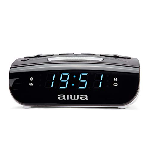 Aiwa CR-15: Radio Reloj Despertador, PequeÃ±o, con funciÃ³n Snooze & Sleep, Despertador por Radio o Alarma