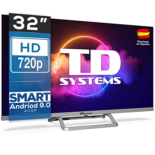 TD Systems - Smart TV 32 Pulgadas - Televisores 3 años de garantía, Android, 3X HDMI, 2X USB - K32DLX11HS