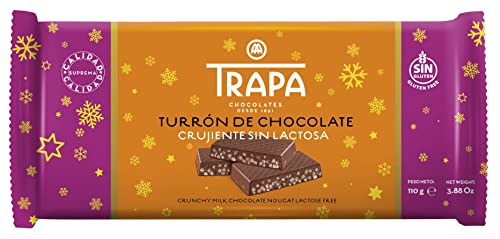 Trapa - TURRONES. Tableta de TurrÃ³n de Chocolate con leche Crujiente. Sin lactosa. - 110 gr