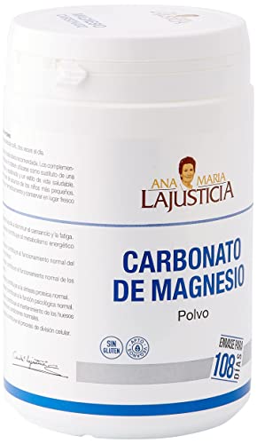 Ana Maria Lajusticia - Carbonato de magnesio â€“ 130 gr. Disminuye el cansancio y la fatiga, mejora el funcionamiento del sistema nervioso. Apto para veganos. Envase para 108 dÃ­as de tratamiento.