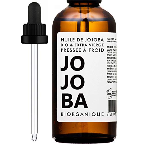 Aceite de Jojoba - 100% OrgÃ¡nico, Puro, Natural y Prensado en frÃ­o - 50 ml - para el cuidado del cabello, cuerpo, piel - EcolÃ³gico