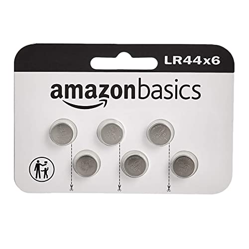 Amazon Basics - Juego de 6 pilas de botÃ³n alcalinas LR44