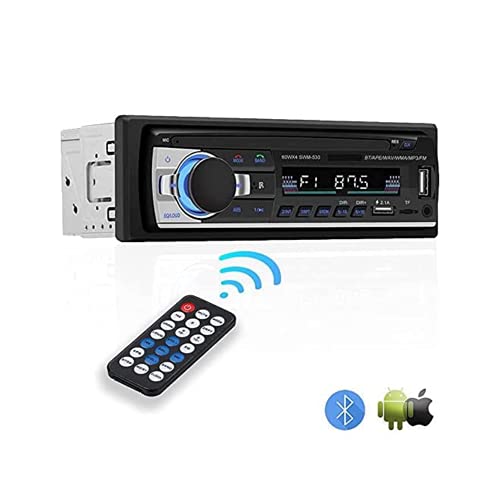 NK Auto Radio Coche - 1 DIN - 4x40W - Bluetooth 4.0 , FunciÃ³n AUX, Reproductor MP3 y Doble Puerto USB, FM Sonido EstÃ©reo, Llamadas Manos Libres, Mando para Control Remoto, Pantalla LCD, iOS & Android