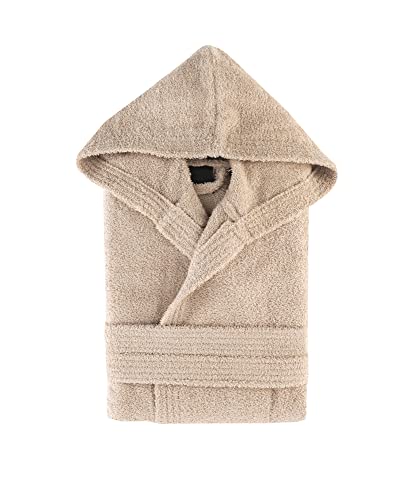 Top Towels - Albornoz Unisex - Albornoz de Ducha para Hombre o Mujer - Albornoz con Capucha - 100% AlgodÃ³n- 500g/m2 - Albornoz de Rizo, Camel (2450051)