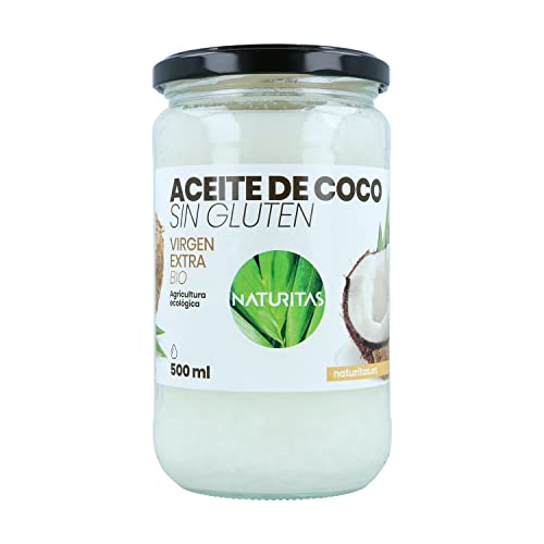 Aceite de Coco Bio Sin Gluten 500 ml Naturitas Essentials | Nutritivo e Hidratante | Ideal para cocinar | Aceite de coco virgen extra