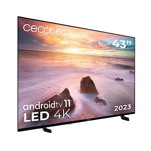 Cecotec Televisor LED 43' Smart TV A2 Series ALU20043S. 4K UHD, Android 11, DiseÃ±o sin Marco, MEMC, Dolby Vision y Dolby Atmos, HDR10, 2 Altavoces de 10W, Modelo 2023