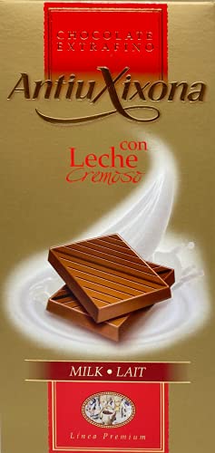Antiu Xixona Chocolates Premium - Chocolate Con Leche Extrafino - Sabor Suave y Tierno - Receta Original - Textura Cremosa - Tableta de Chocolate Con Leche 125gr