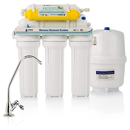 Equipo de Osmosis Inversa - Kit para Osmosis de 6 Etapas - Capacidad para 5 L - Incluye Membrana Vontron de 50GPD, Deposito y Filtros - Nature Water Professionals