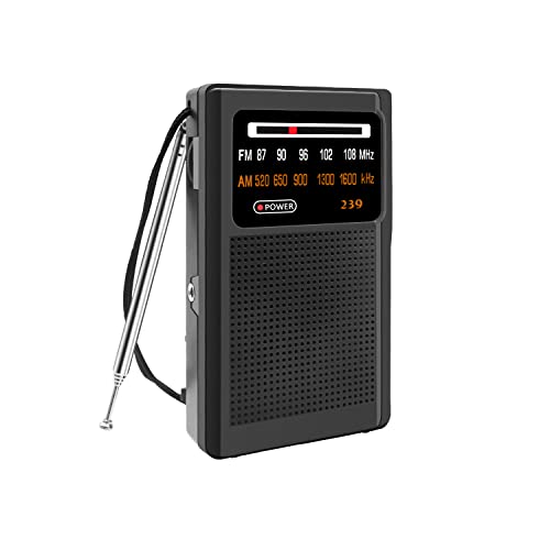 Radio Portatil PequeÃ±a, Transistores Radio Portatil PequeÃ±a FM/Am, Mini Radio de Bolsillo, Sintonizador con Indicador, Funciona con AAA Pilas Intercambiables