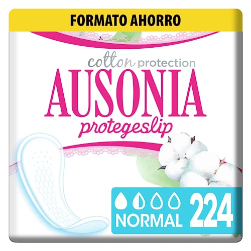 Ausonia Protegeslip Cotton Normal, 224 Unidades, 100% AlgodÃ³n OrgÃ¡nico, ProtecciÃ³n Segura - Formato Ahorro