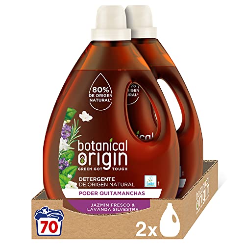 Botanical Origin Detergente para lavadora ecolÃ³gico apto para pieles sensibles, 70 lavados, Fragancia JazmÃ­n Fresco y Lavanda Silvestre