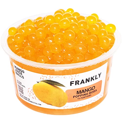 FRANKLY Popping Boba - Esferas de fruta para Bubble tea, tÃ© de burbujas, yogur, pasteles y dulces (Mango, 450g)