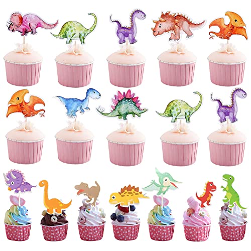 49 Piece Dinosaur Cake Topper Tarta CumpleaÃ±os PequeÃ±o Dinosaurio Tarta CumpleaÃ±os Cupcake Topper Decorar Tartas Adecuado Para Fiestas TemÃ¡ticas De Dinosaurios, Baby Shower Adorno Tarta
