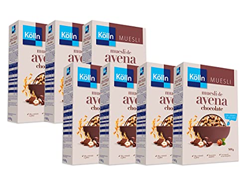 KÃ¶lln - Muesli De Avena Con Chocolate Y Avellanas, Cereales Integrales Con Chocolate, Copos Finos, Alto Contenido De Fibra - Pack De 7 X 500 G