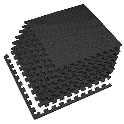 Velotas - Alfombrilla de espuma para deporte en forma de puzle - VDP-24BK4.1-13M, 100 Sq Ft (25 Tiles), Negro