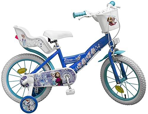 TOIMS Reina de Las Nieves: Bicicleta para niÃ±a, Color Azul, tamaÃ±o 16 Pulgadas